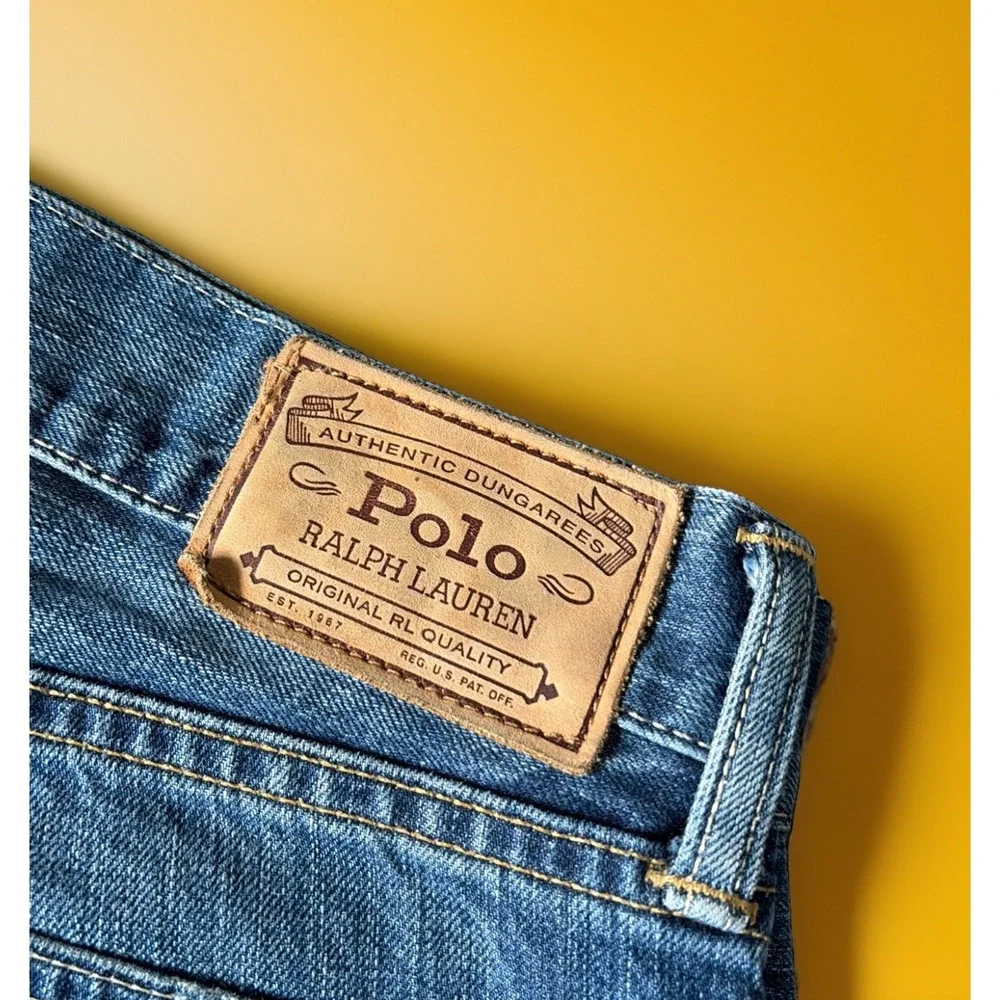 Vintage Polo Ralph Lauren Hampton Straight Blue Jeans Men 36x34 (tagged 34x34)